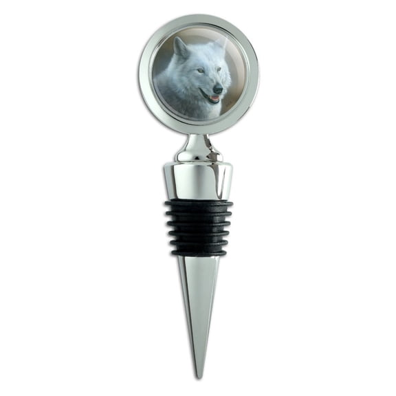 White Wolf Growling Wine Bottle Stopper