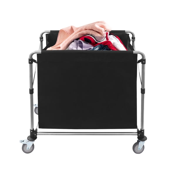 Commercial Laundry Cart, Laundry Cart with Wheels, Folding Laundry Cart