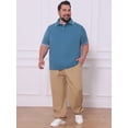 thumbnail image 2 of DARING DIVA Men's Big Tall Contrast Trim Short Sleeve Work Office Golf Shirts XL Blue, 2 of 7