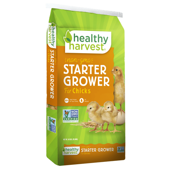 Healthy Harvest 20% Non-GMO Chick Starter Grower Food for Young Chickens, 40 lb bag