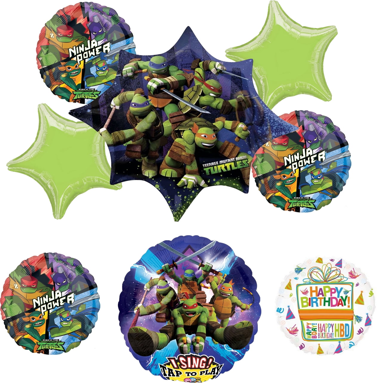 Personalized White Teenage Mutant Ninja Turtles Children's Birthday Card