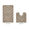 thumbnail image 3 of Better Trends 2 Piece Bathroom Rug Set 100% Cotton Extra Soft Tufted Bath Rug Water Absorbent Non-Slip Bath Mat Machine Washable (Beige) Hugo Collection, 3 of 6