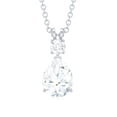 thumbnail image 2 of Rosec Jewels Pear Shape Moissanite Drop Pendant Necklace for Women (6X8 mm, D-VS1 Grade), 14K White Gold, 2 of 6