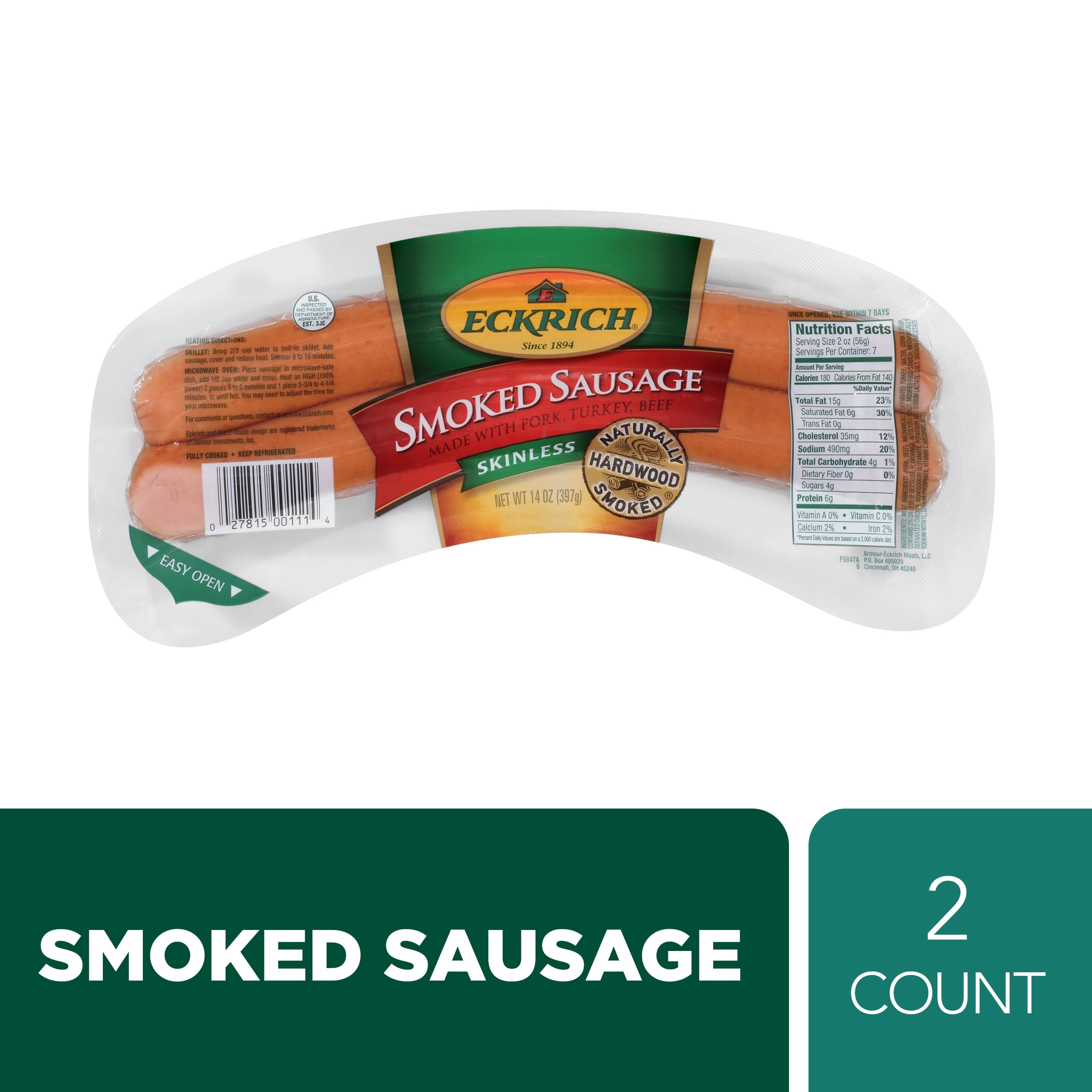 Download Eckrich Skinless Smoked Sausage 14 Oz Walmart Com Walmart Com