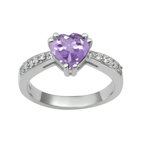 Mooneye 8 mm Pink Amethyst 925 Sterling Silver Solitaire Women Promise Valentines Day Gifts Ring