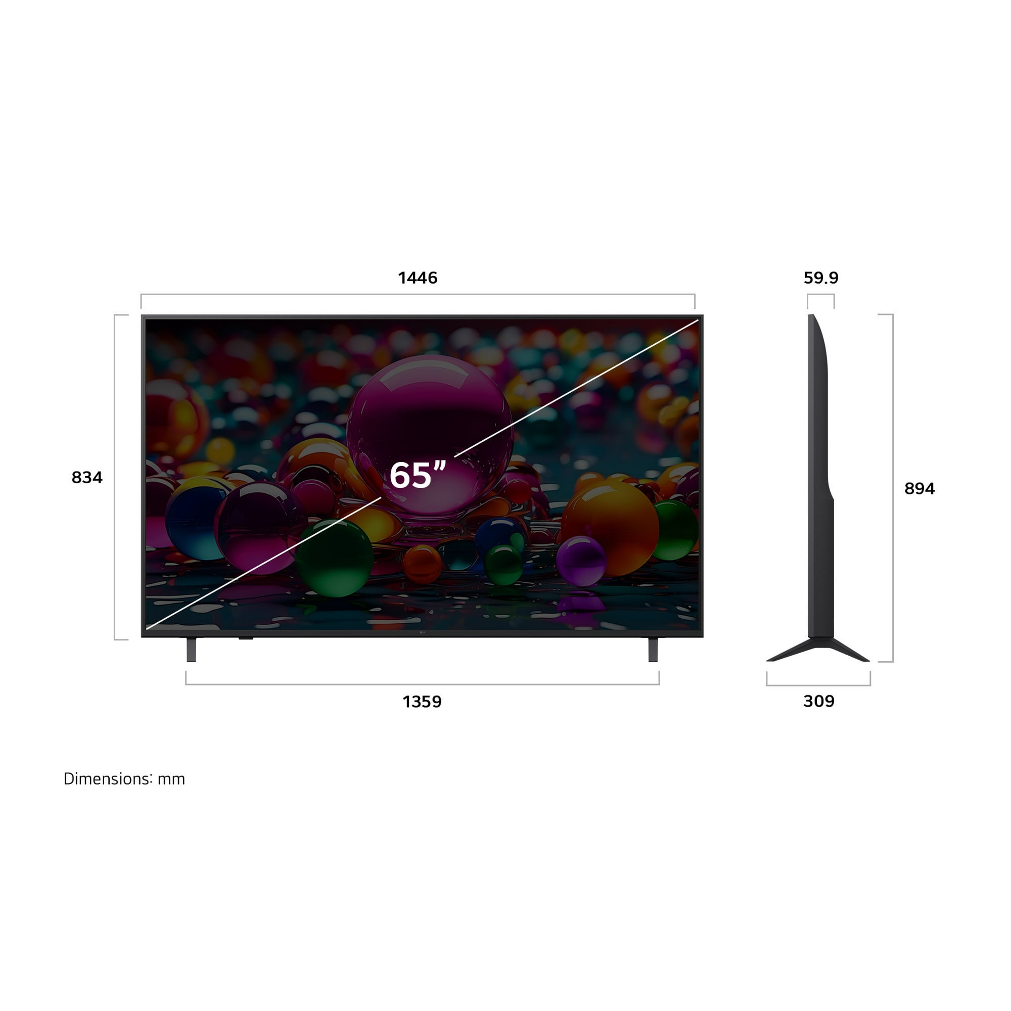 LG 65-Inch UA7500 4K Smart TV - α7 AI Processor, Alexa Ready, 60Hz