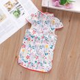 thumbnail image 4 of Coerni Little Girl Floral Printed Dress Chinese Qipao Toddler Baby Girls Short Sleeve Sleeve Cheongsam Summer Princess Dress, 4 of 7