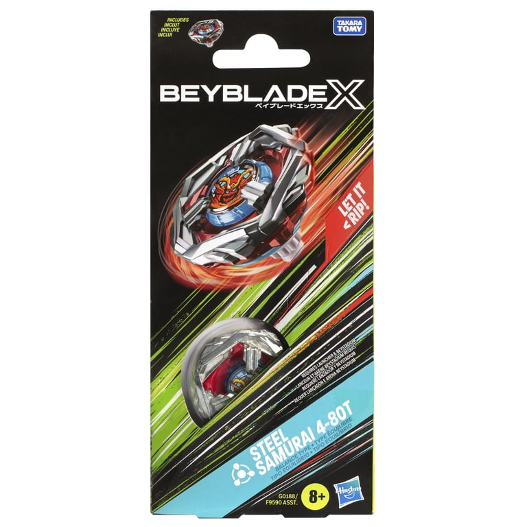 Beyblade X Steel Samurai 4-80T Booster Pack Set with Balance Type