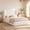 White, variant on melmine Cloud Bed Frame Full with Wingback Headboard Boucle Platform Bed Frame with Soft Rounded Corner,Easy Assembly,Black