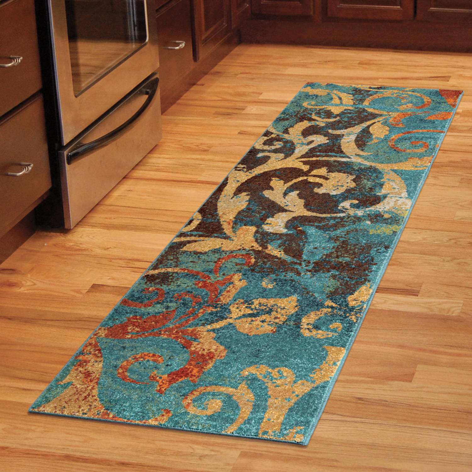 Orian Rugs Watercolor Scroll Multi Colored Area Rug or Runner