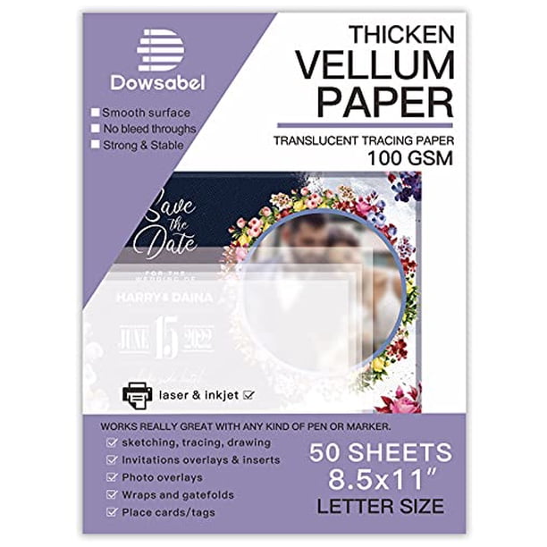 Translucent Vellum Paper, Dowsabel 68LBS 8.5 x 11 inches Printable ...