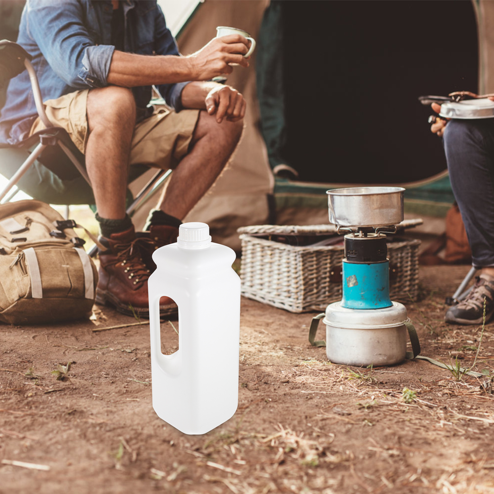 Raindrops 6-Pack Leak- Reusable Plastic Storage Jugs Caps, Gallon Size Containers for Home and Outdoor Use