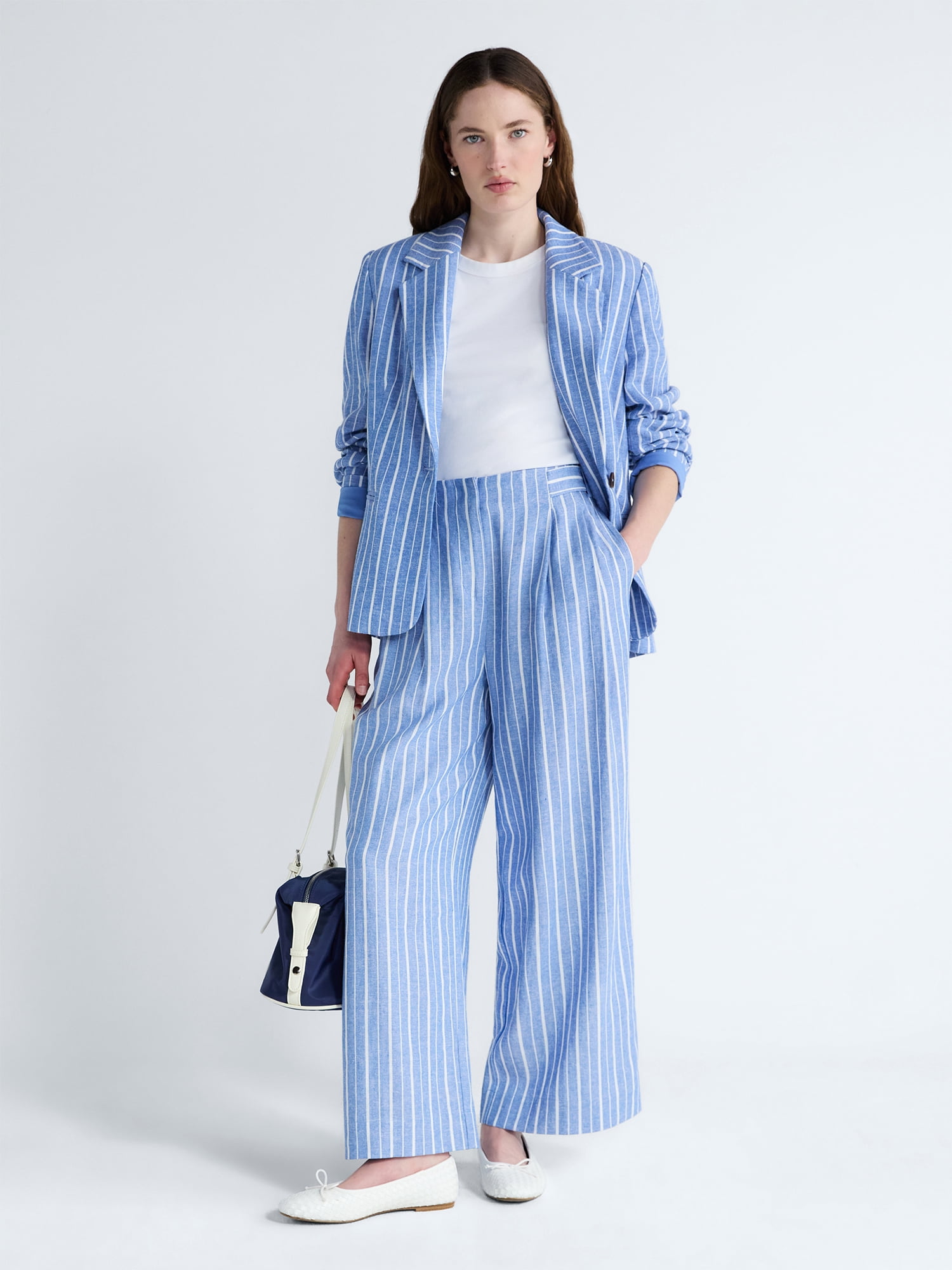 Free Assembly Women's and Women's Plus High Rise Wide Leg Cropped Pants, 27" Inseam, Sizes XS-4X