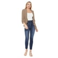 thumbnail image 5 of Women's Solid Basic Casual Draped Neck Open Front Ruched Sleeve Outerwear Vest Cardigan, 5 of 5