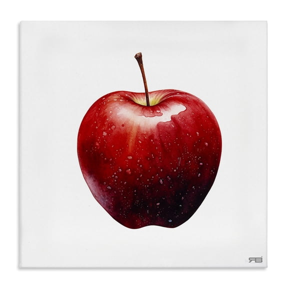 Stupell Industries Contemporary Bold Red Apple Canvas Art, 24 x 24, by RB