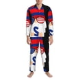 thumbnail image 3 of Salouo 4th of July Gnomes Print Button-Front Long Sleeve Pajama Set for Men, Soft 2Pjs Men's Long Sleeve Sleepwear-Medium, 3 of 7