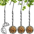thumbnail image 1 of Rzvnmko Juego de 4 Comederos para Pájaros con Bola de Sebo, Kit de Estación de Alimentación para Pájaros de Metal con Cadena Colgante, Comederos para Pájaros a Prueba de Ardillas para Colgar en el Exterior Hummingbird Feeders, 1 of 8