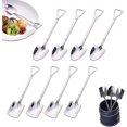 thumbnail image 1 of Stainless Steel Coffee Stirring Spoon Creative Spade Spoon (silver) 8 Pieces, 1 of 5