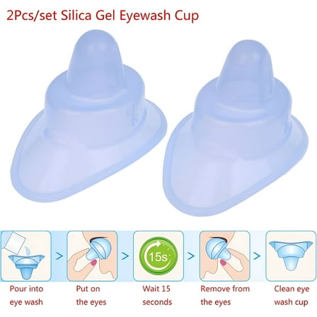 ACDANC 2Pcs Soft Silicone Reusable Eye Wash Cup Eyewash Container Eye Care Washing Cup