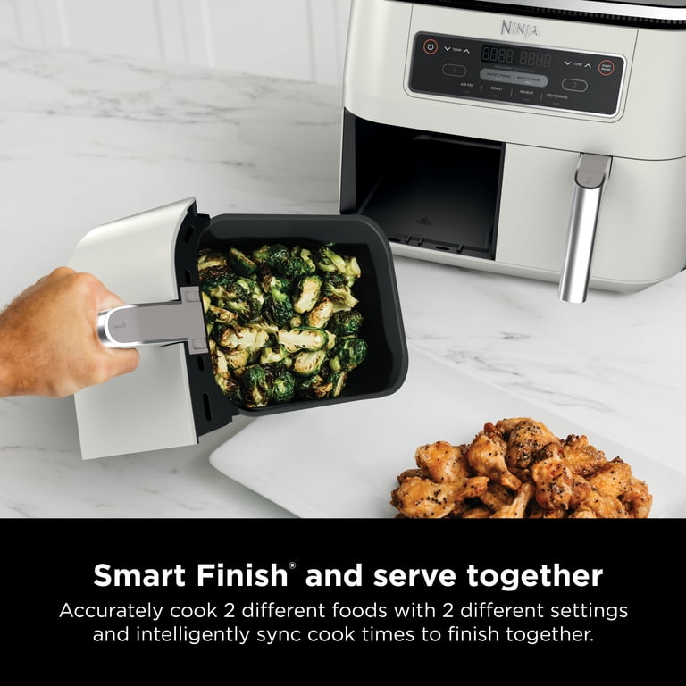 Ninja Foodi Air Fryer 8-Qt, DualZone FlexBasket, 4-in-1, Smart