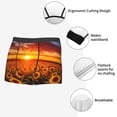 thumbnail image 3 of Sikiie Sunset Golden Sunflower Field Print Men's Boxer Briefs, Elastic Waistband Boxer Briefs Leggings-XX-Large, 3 of 5