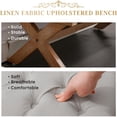thumbnail image 5 of 36" Tufted Entryway Bench with Storage,French Vintage Bedroom Bench with X-Shaped Legs, Linen Fabric Storage Ottoman Bench for Bedroom Dining Room Living Room Entryway, Gray, 5 of 5