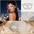 thumbnail image 4 of White Lace Half Face Mask for Women, Masquerade Mask for Masquerade Party with Adjustable Gold Eyelet, Mysterious Venetian Eye Mask for Ball, 4 of 5