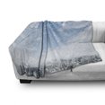 thumbnail image 3 of Winter Soft Flannel Fleece Blanket, Snow Falling down on New York City Urban Life Skyscrapers Streets Cold Weather, Cozy Plush for Indoor and Outdoor Use, 50" x 70", Blue Grey White, by Ambesonne, 3 of 6