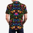 thumbnail image 4 of Daiia Mexican Flower Traditional1 Pattern Men’s Polo Shirts,Solid Deck Shirt,Classic Fit, Breathable Cotton Polo for Casual and Sport Wear-, 4 of 9