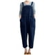 thumbnail image 1 of Gibobby pantalones siameses Mono informal con botones para mujer, mono largo con tirantes, mono con bolsillo sólido para mujer(Azul， L), 1 of 5