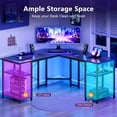 thumbnail image 3 of GUNAITO 61 Inch L Shaped Desk with Storage Selfs,Corner Gaming Desk,Computer Desk L Shaped,Carbon Fiber Black, 3 of 8