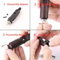 thumbnail image 4 of (2 pieces) Cigarette Lighter Male Adapter, 12V Cigarette Lighter Male Socket, Cigarette Lighter Male Plug Socket, 10A 12V/24V Adapter with LED Lights Male Socket with Fuse, 4 of 5