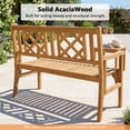 thumbnail image 6 of Costway Patio Outdoor Solid Wood Bench Folding Loveseat Chair Park Garden Deck Furniture, 6 of 10
