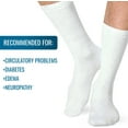 thumbnail image 4 of Heelbo Diabetic Socks for Sensitive Feet Without Elastic for Men and Women for Circulatory Problems, Edema and Neuropathy, Mild Compression, White, Medium, 4 of 7