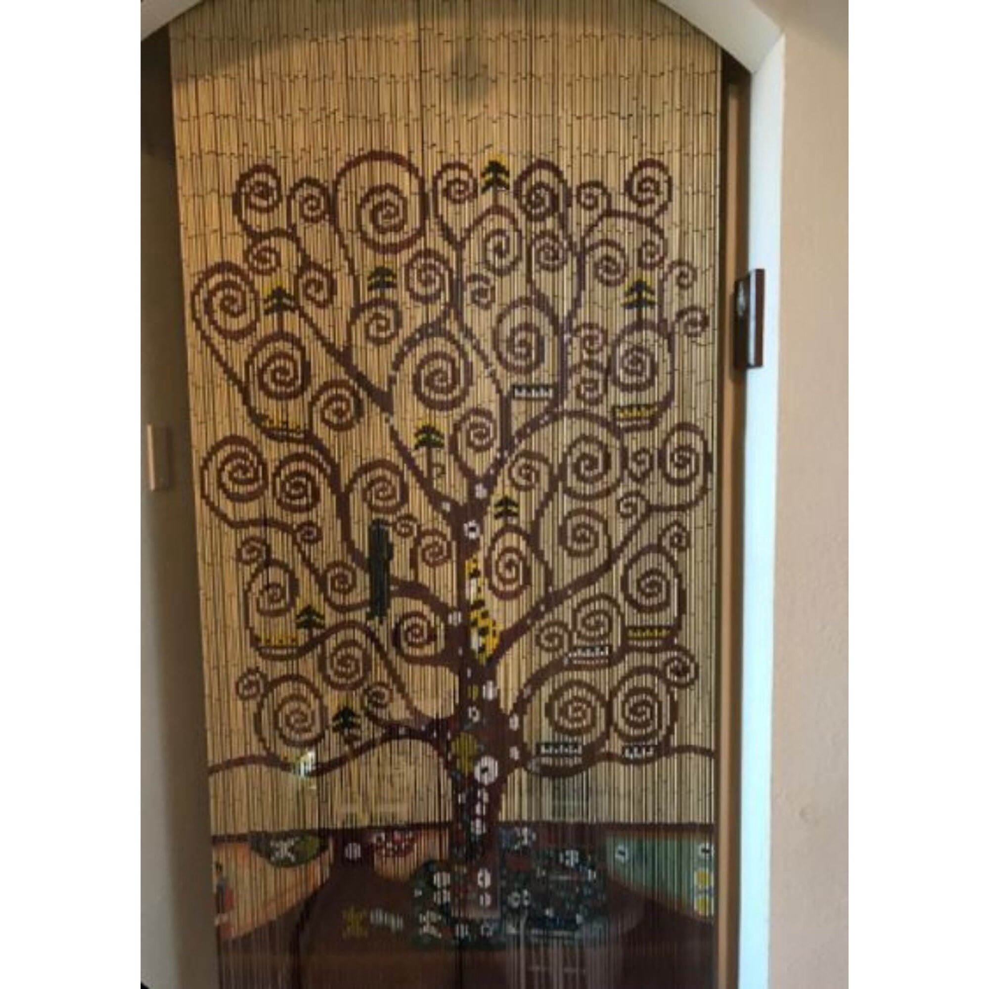 Vauluxe Vintage Brown Tree of Life Art Grommet Sheer Curtains - 36 x 79 Inches 125 Strands