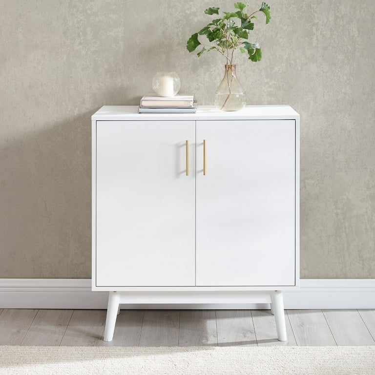 Walker Edison 30 Mid Century Modern White Accent Cabinet