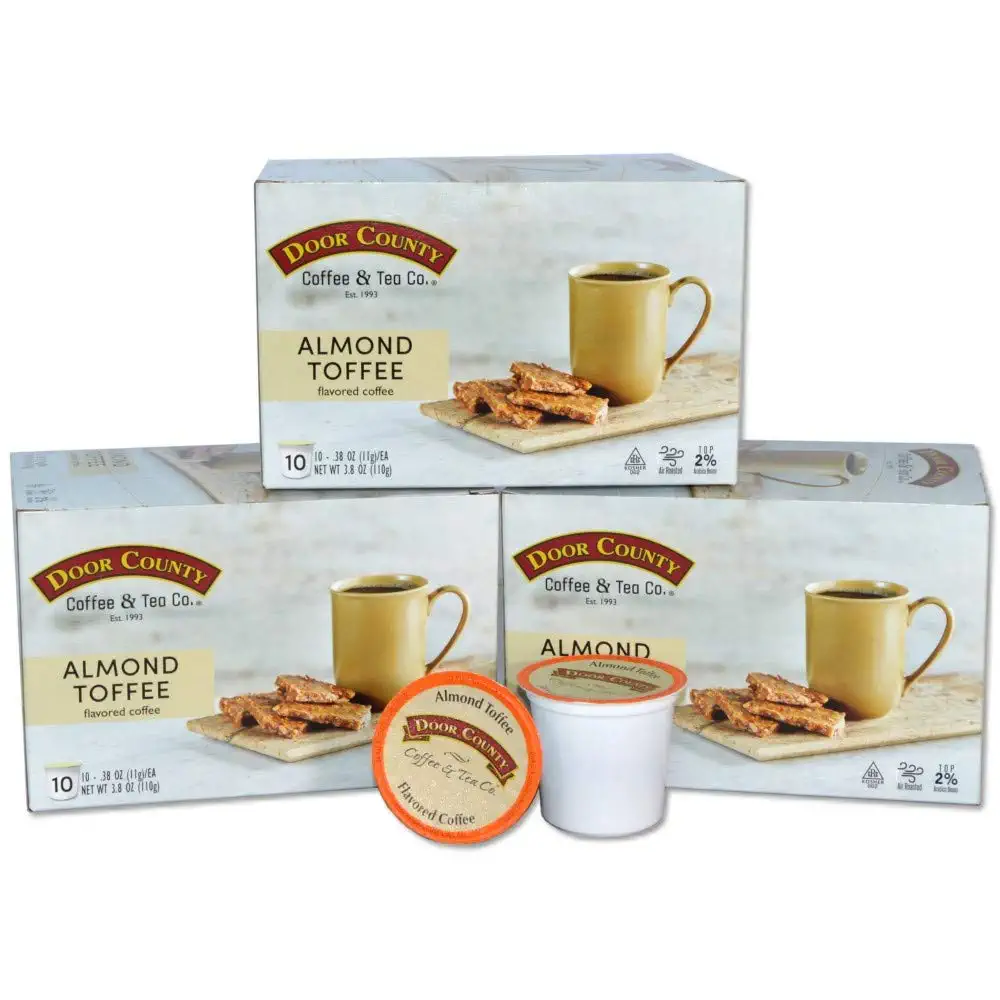 Door County Coffee, Almond Toffee Single Serve Cups For Keurig Brewers