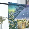 thumbnail image 5 of Sanviglor Christmas Sheer Window Drapes Voile Window Curtain Tulle Window Drapes Slot Top Rod Pocket Curtain Panel Style-B W:51"x H:63", 5 of 6