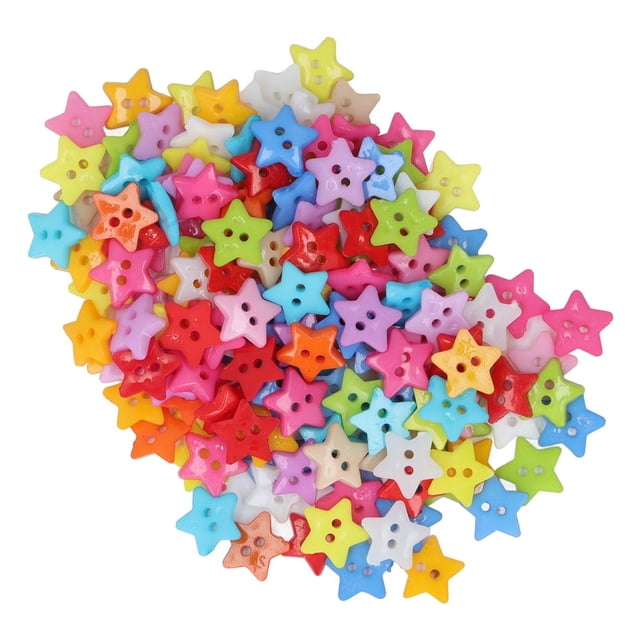Dsseng Sewing Buttons DIY Buttons 200Pcs Star Buttons Colorful Unique Design Cute Small Decorative Buttons For Sewing Decoration DIY Crafts