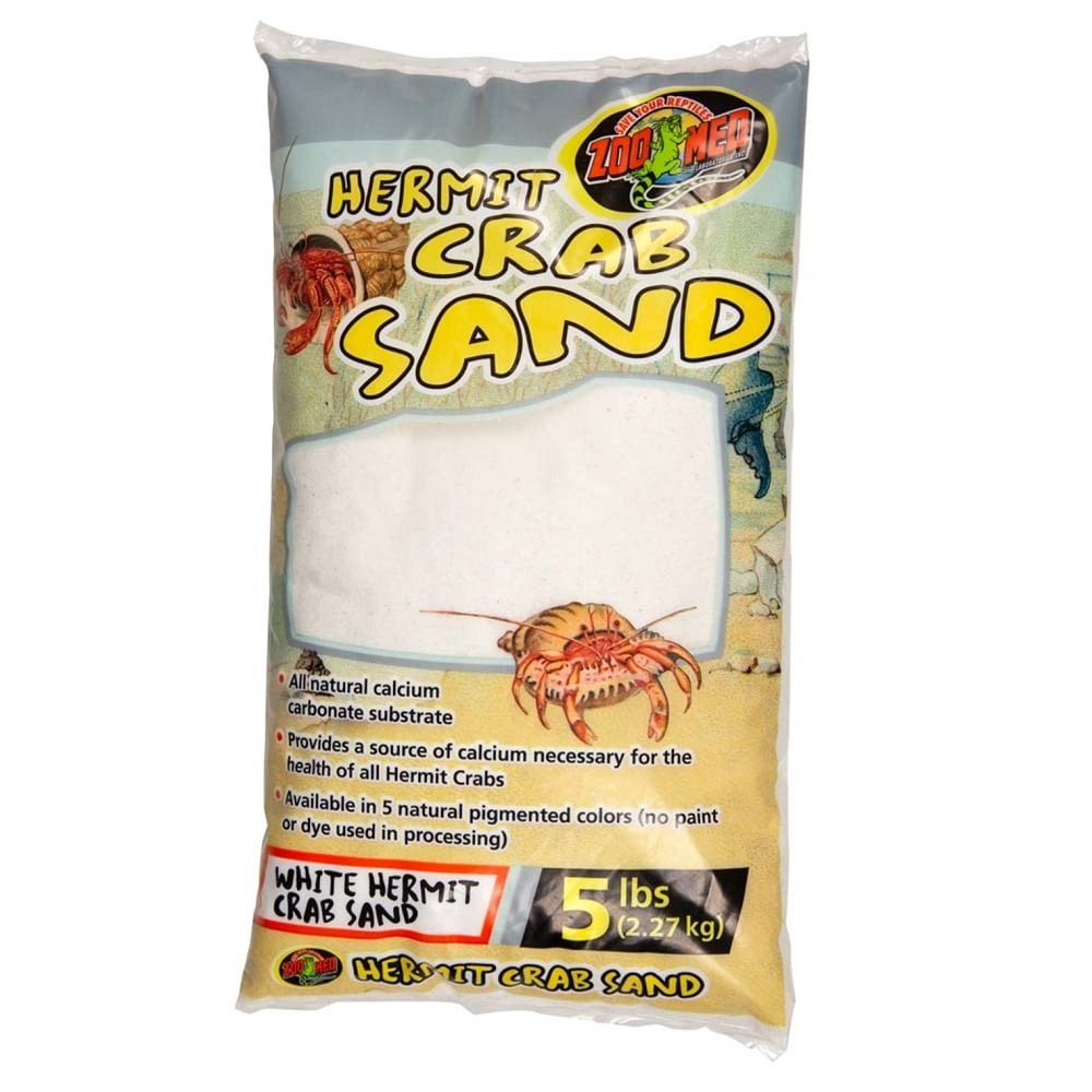 Zoo Med White Hermit Crab Sand All Natural Calcium Carbonate Substrate 5-Pounds