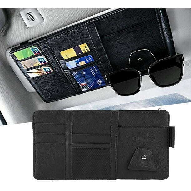 Car Sun Visor Organizer PU Leather Vehicle torage Bag Holder Pouch