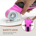 thumbnail image 6 of VLOXO Cardboard Cutter, Cordless Electric Scissors for Leather with Safety Lock, Box Cutter Electric Multi-Cutting Tools Rechargeable Powerful for Canvas Leather Plastic with Storage Box Pink, 6 of 10