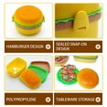 thumbnail image 4 of Dusknt Cute Double-Layer Hamburger Lunch Box Square, Lunch Bag,Creative Hamburger Shape Lunch Box Large Capacity 3 Box with Fork Microwave Heated, 4 of 9