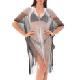 thumbnail image 5 of successthop Women's Swim Cover Ups for the Beach Casual Crewneck Dress Short Sleeve Swimsuit Summer Holiday Swimwear, 5 of 5