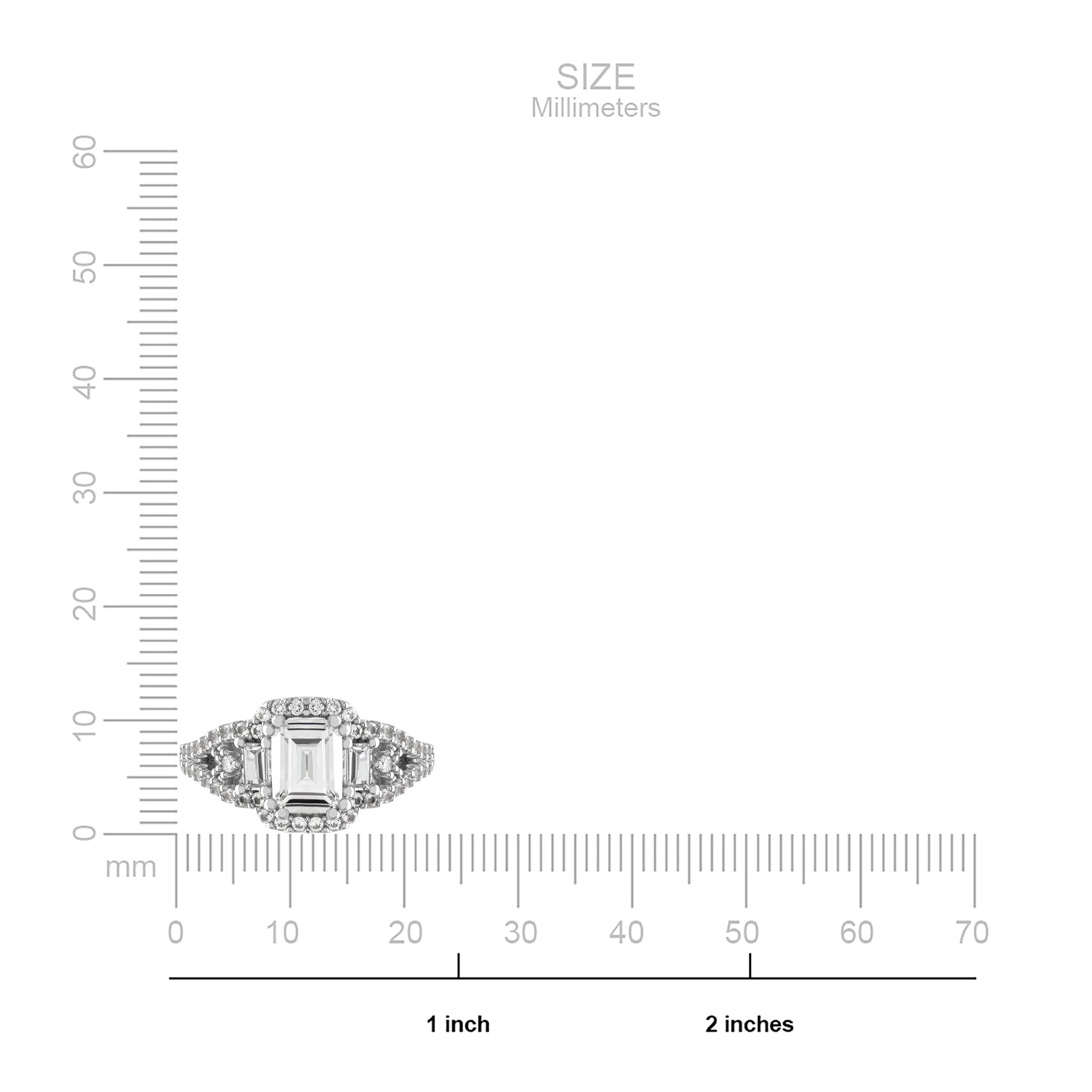 Keepsake 2 7/8 Carat TGW Created White Sapphire "Allure Gem" Women's Engagement Ring in Sterling Silver