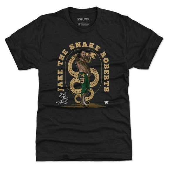 Men's-500 Level Heather Black Jake "The Snake" Roberts Premium Tri-Blend T-Shirt