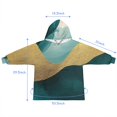 thumbnail image 7 of Teal and Gold Marble Fluid Art Pattern Blanket Hoodies for Kids 6-13YR Oversize Wearable Blanket Hoodies for Boys Girls Teens, 7 of 7