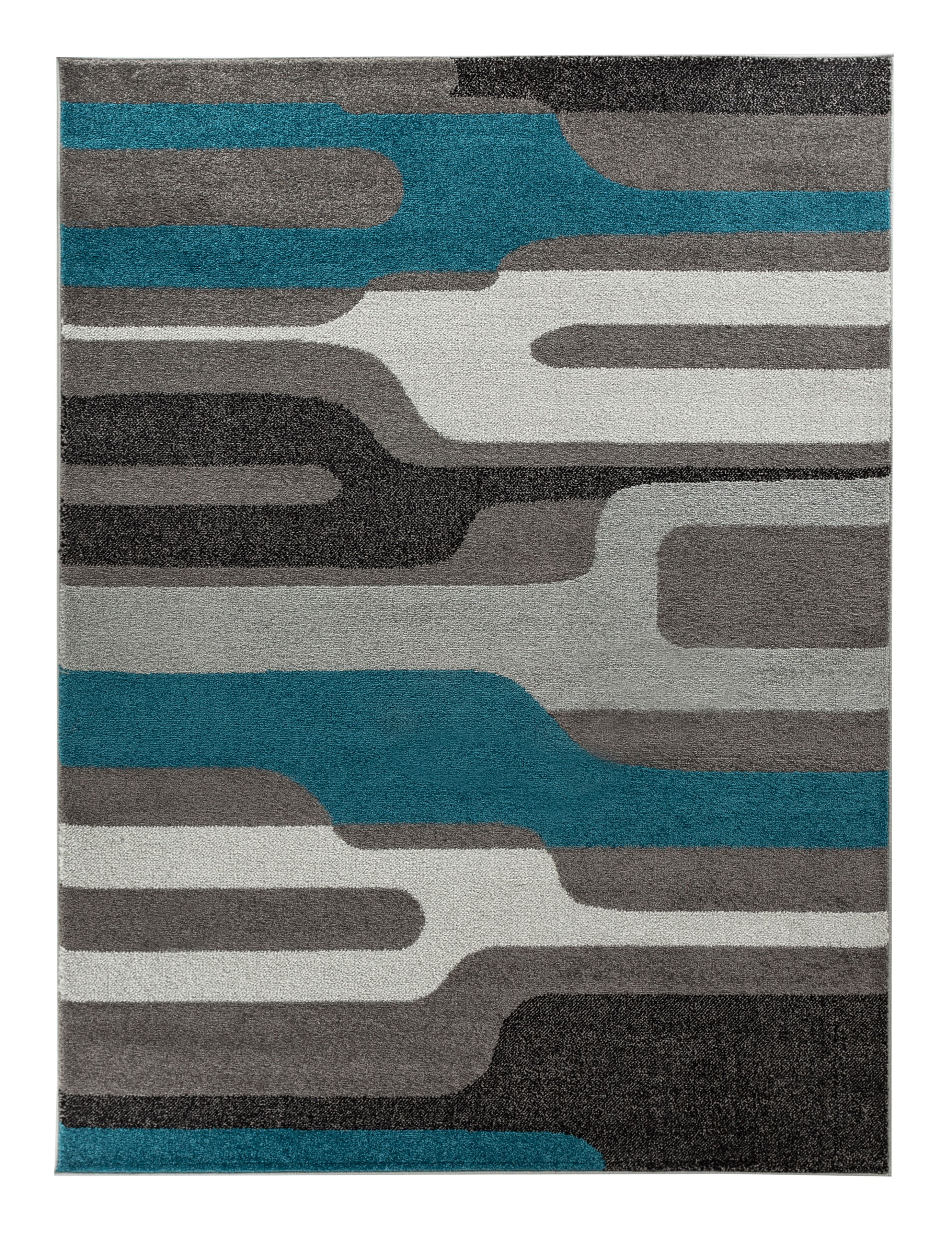 Oxford Collection Rugs Teal Grey, 4 X 10 Rug