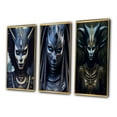 thumbnail image 3 of Designart "Bastet Ancient Egyptian Cat Goddess VII" Fashion Woman Framed Wall Art Set Of 3 - Black Glam Frame Gallery Wall Set For Home Decor, 3 of 6