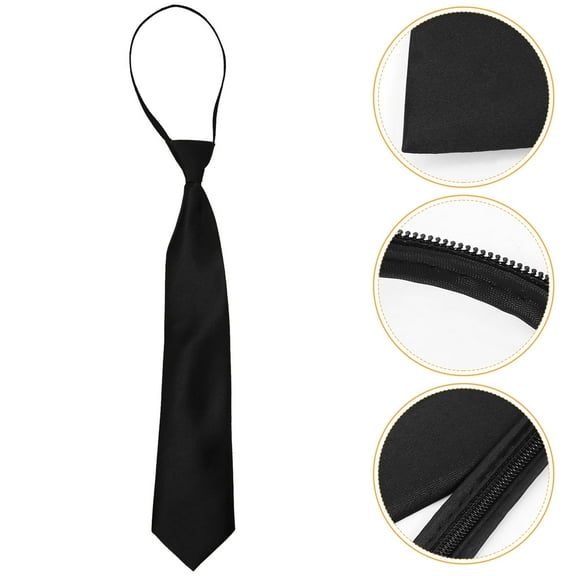 LOLIPPYY Women's Black Polyester Neck Tie Set - Stylish Neckties for Parties and Special Occasions
